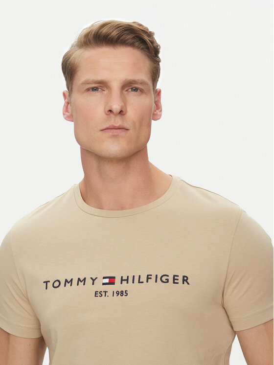 Tommy Hilfiger Tommy Hilfiger T-shirt Logo MW0MW11797 Bež Regular Fit