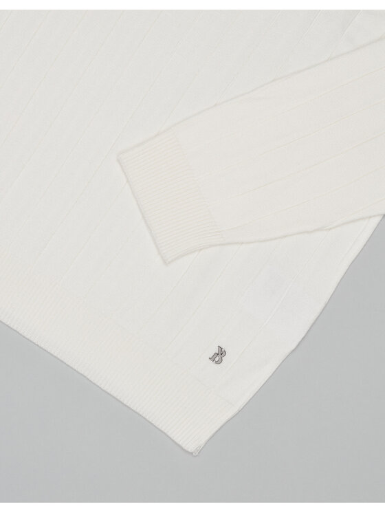Borgio Borgio Sweter gratteri Biały Slim Fit