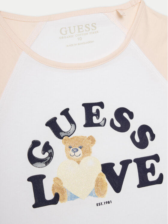 Guess Guess Top J5GI12 K6YW4 Biały Regular Fit