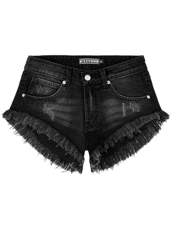 MissDenim MissDenim Szorty jeansowe Low Waist Czarny Regular Fit