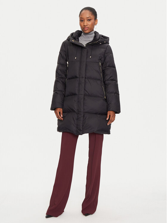 Fracomina Fracomina Пухено яке FR24WC3009O42301 Черен Regular Fit