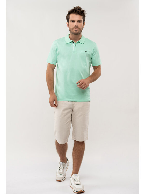 Volcano Volcano Polo O-MARON Zielony Regular Fit