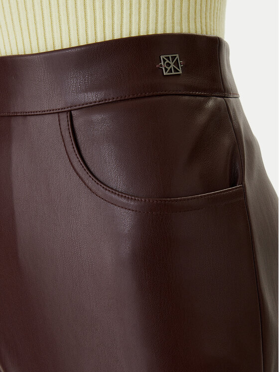 Calvin Klein Jeans Calvin Klein Jeans Suknja od imitacije kože LV047E603G Smeđa Regular Fit