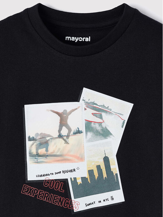 Mayoral Mayoral Μπλουζάκι 4022 Μαύρο Regular Fit