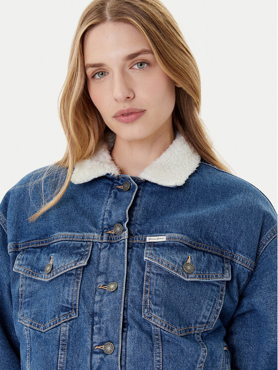 Guess Jeans Guess Jeans Τζιν μπουφάν W4BN64 D5CC3 Μπλε Regular Fit