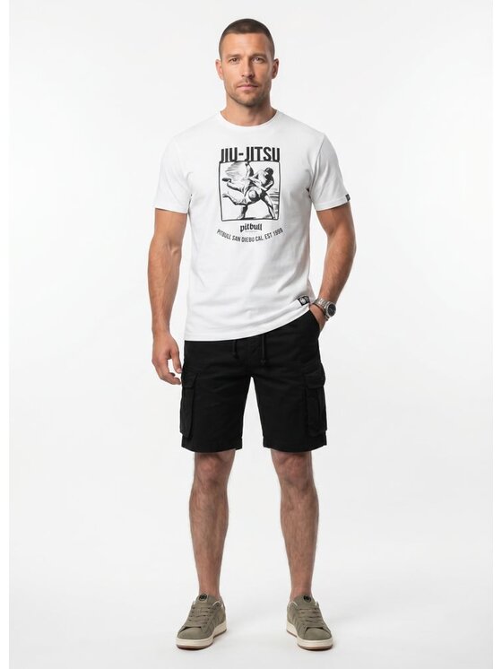 PITBULL PITBULL T-Shirt JIU-JITSU Biały Regular Fit