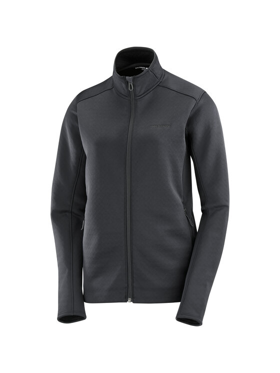 Salomon Salomon Bluza techniczna OUTLINE WARM FLEECE FZ W Czarny Regular Fit