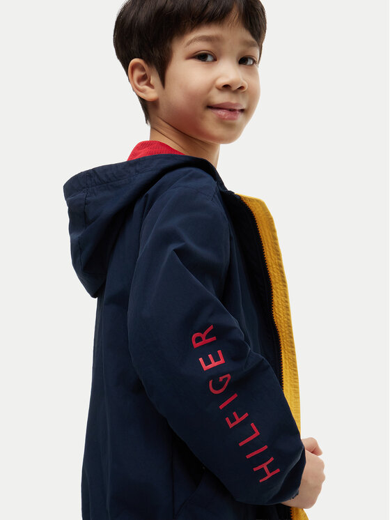 Tommy Hilfiger Tommy Hilfiger Átmeneti kabát Windbreaker Graphic KB0KB10587 Sötétkék Regular Fit