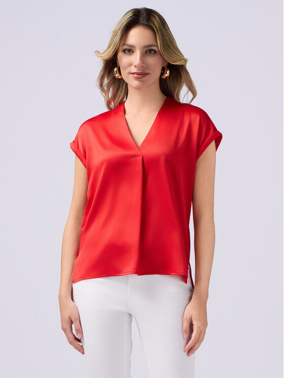 Oltre Oltre T-Shirt G268J003984N016 Czerwony Regular Fit