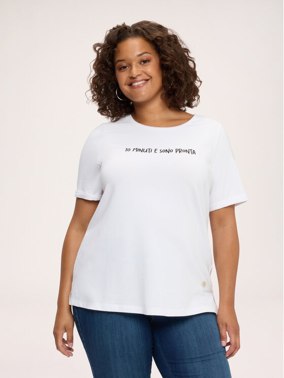 Fiorella Rubino Fiorella Rubino T-shirt G0EQL009367N011 Bianco Regular Fit