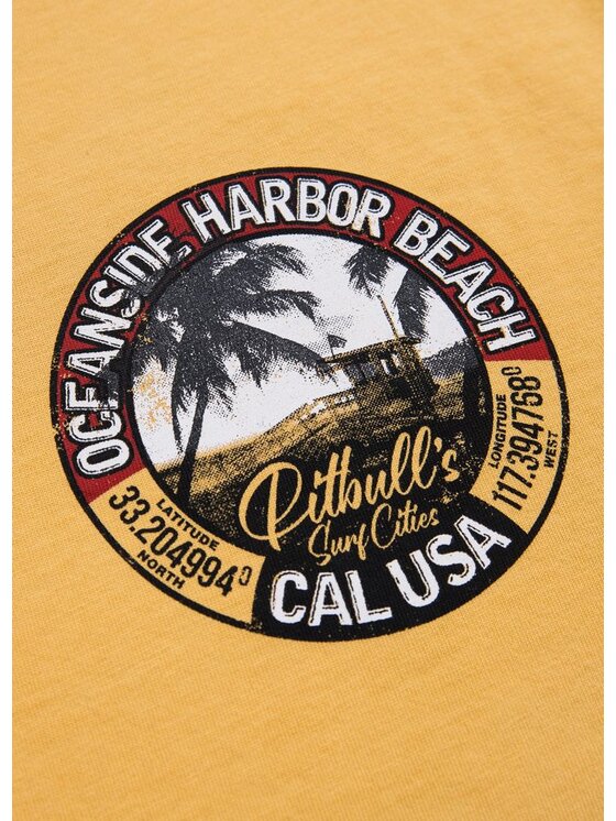 PITBULL PITBULL T-Shirt Koszulka Żółty Regular Fit