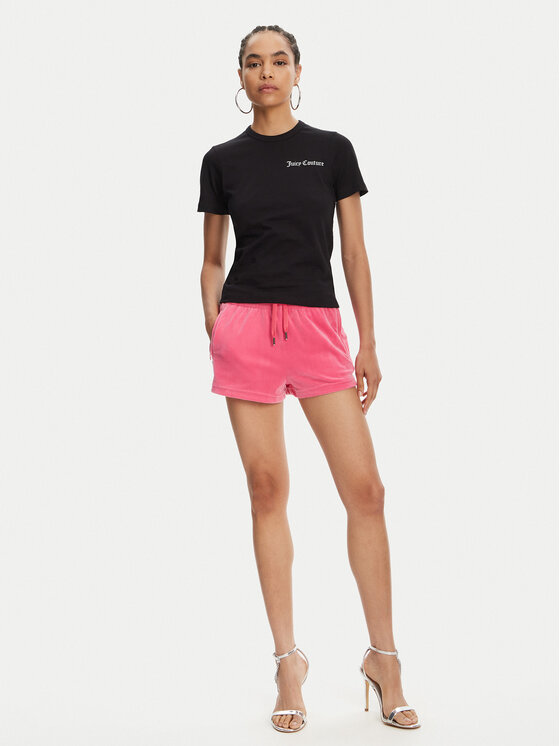 Juicy Couture Juicy Couture Marškinėliai La Beach JCWCT125319 Juoda Regular Fit