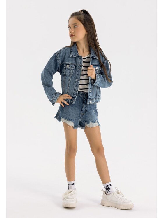 minoti minoti Kurtka jeansowa 22jacket40 Niebieski Oversize