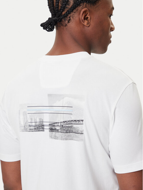 BOSS BOSS Majica Photoprint 50545869 Bela Relaxed Fit