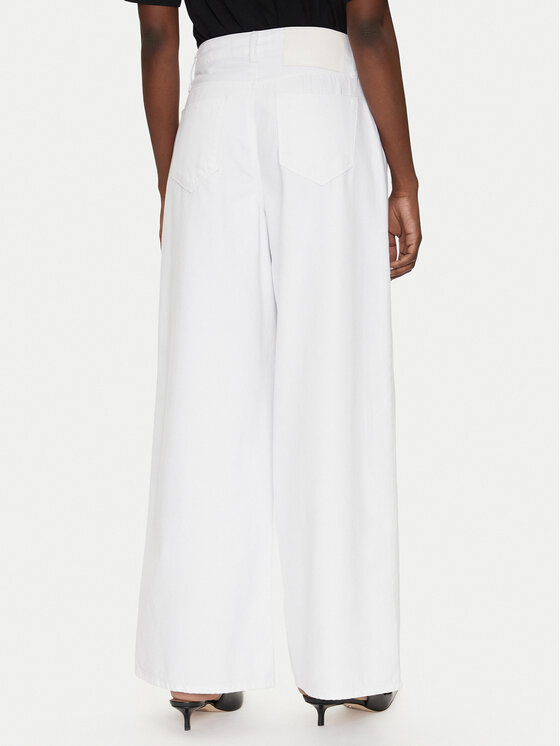 KARL LAGERFELD KARL LAGERFELD Blugi A2W10158 Alb Wide Leg