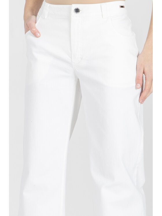 Deni Cler Milano Deni Cler Milano Spodnie materiałowe W-DC-5216-F2-F5-10-1 Biały Regular Fit