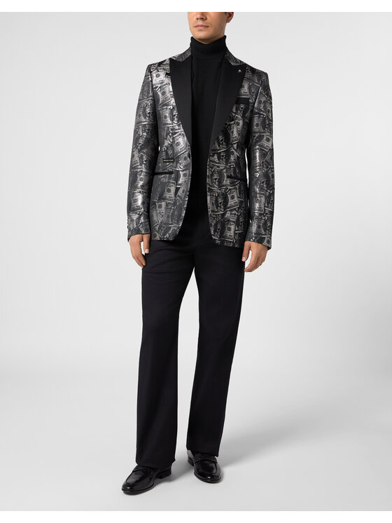 PHILIPP PLEIN PHILIPP PLEIN Marynarka 31279 Czarny Regular Fit