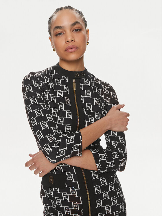 Elisabetta Franchi Elisabetta Franchi Kokteiļkleita AB-533-41E2-V540 Melns Regular Fit