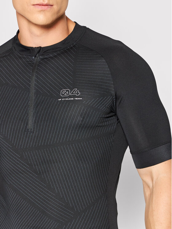 4F 4F Kolesarska majica H4L22-RKM003 Črna Slim Fit