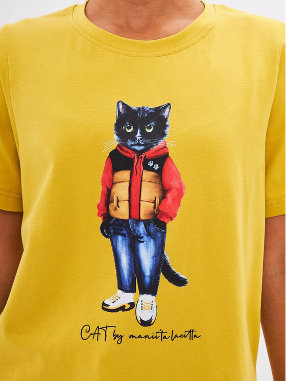 CAT by maniita lacitta CAT by maniita lacitta T-Shirt Printed T-shirt Żółty Regular Fit