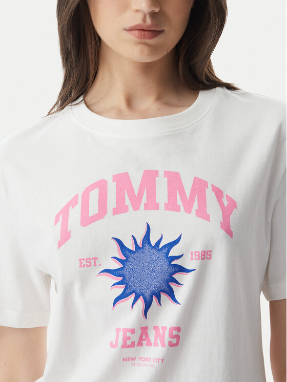 Tommy Jeans Tommy Jeans T-krekls Novelty DW0DW23159 Balts Relaxed Fit