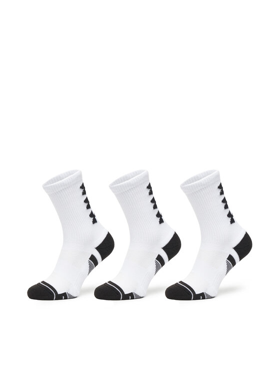 Under Armour Zestaw 3 par wysokich skarpet męskich UA Perform Tech 3p Crew 1379515 Biały