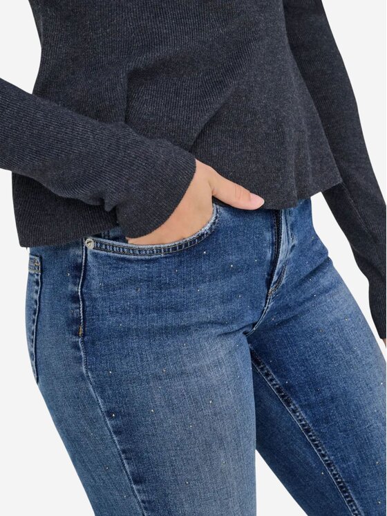 ONLY ONLY Τζιν ONLBLUSH JEANS MW FLA RHINESTONE Μπλε Flared Fit