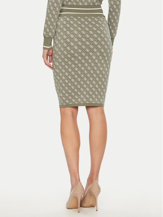 Guess Guess Ravno krilo W4BD53 Z37K0 Zelena Regular Fit