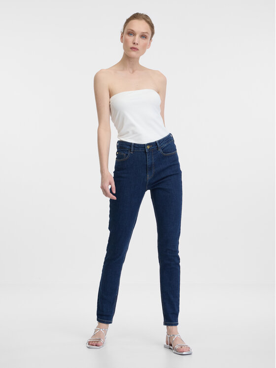 Orsay Orsay Jeansy 1000191548000__38 Granatowy Skinny Fit