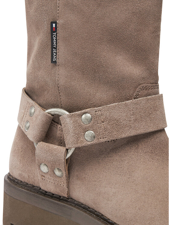 Tommy Jeans Tommy Jeans Ботильйони Tjw Urban Biker Boot Suede EN0EN02729 Сірий