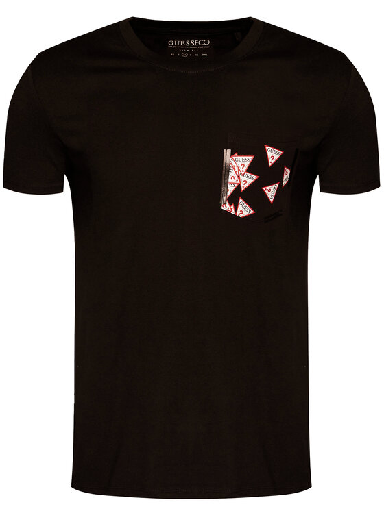 Guess Guess Футболка Multitude M0YI59 I3Z11 Чорний Slim Fit