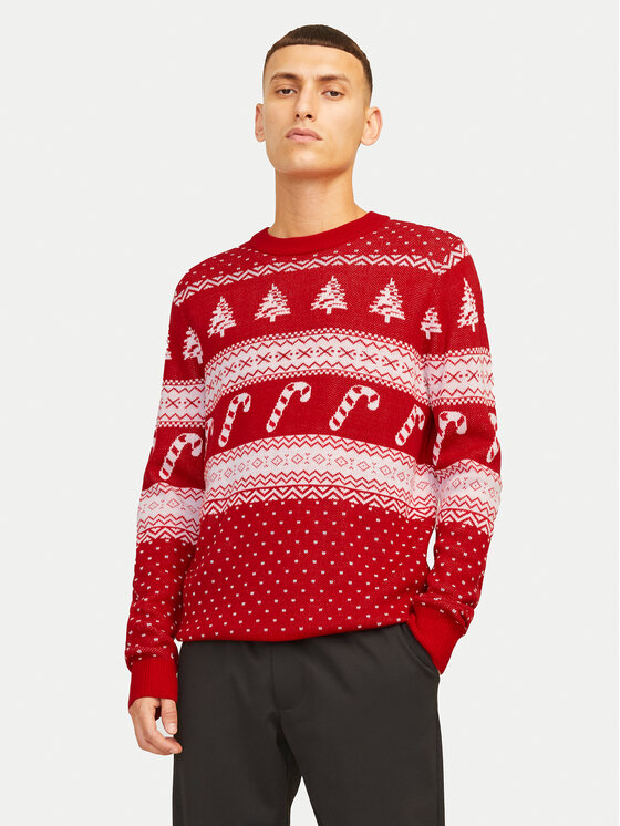 Jack & Jones Jack & Jones Sweater Xmas Gabriel 12266118 Piros Regular Fit