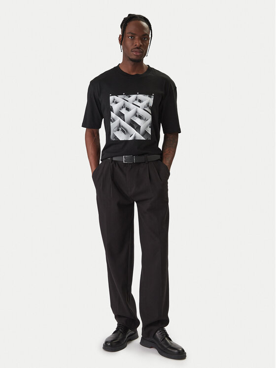 HUGO HUGO T-särk Dodger 50553330 Must Regular Fit