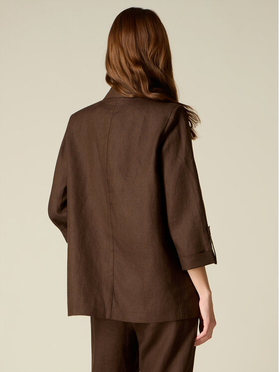 Oltre Oltre Marynarka R008R002482N022 Brązowy Baggy Fit