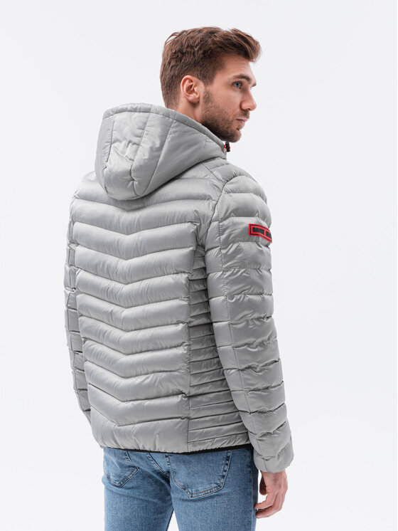 Ombre Ombre Zimní bunda C368 Šedá Regular Fit