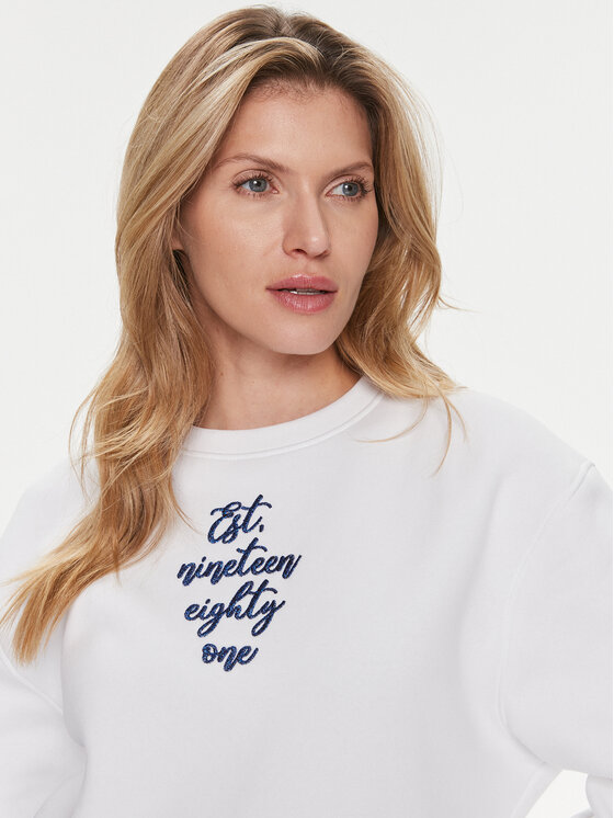 Guess Guess Bluza Destiny W4RQ10 K9Z21 Biały Regular Fit