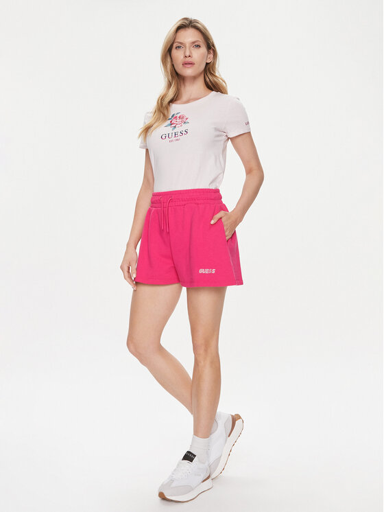 Guess Guess Szorty sportowe Eleanora V4RD04 KC5O0 Różowy Relaxed Fit