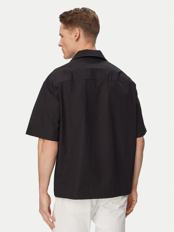 HUGO HUGO Hemd Espino 50560580 Schwarz Oversize