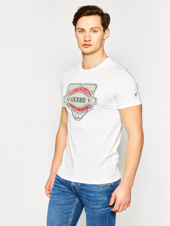 Guess Guess Футболка Gbc Emblem Tee M0GI46 K8HM0 Білий Slim Fit