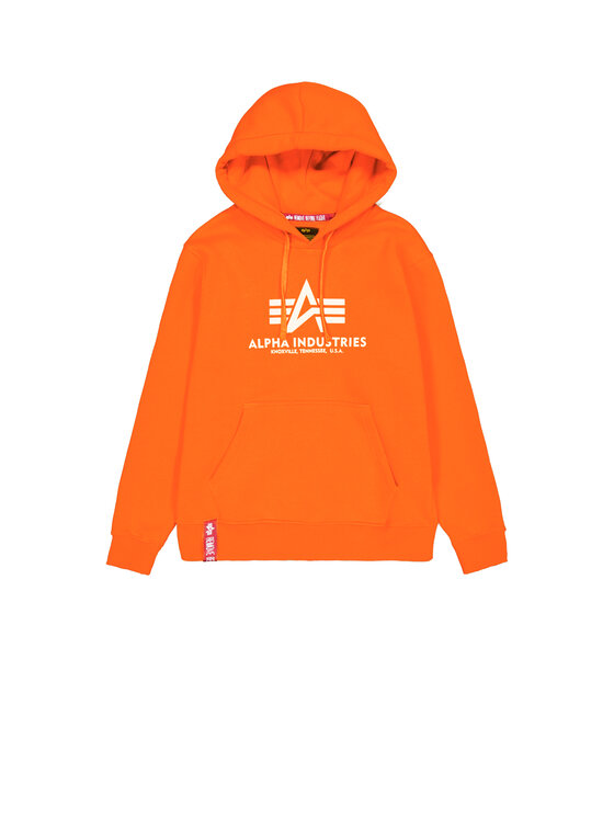 Alpha Industries Alpha Industries Bluza Basic Big Logo Hoodie Pomarańczowy Regular Fit