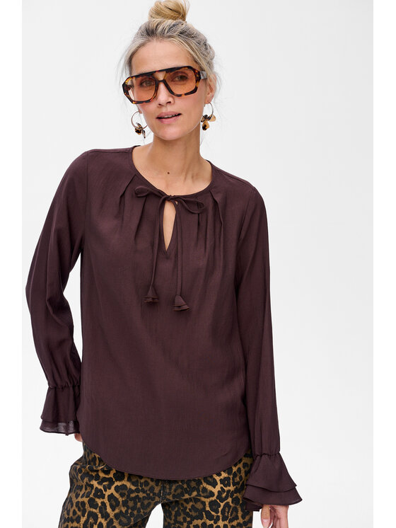 blue shadow blue shadow Bluzka Louise Brązowy Regular Fit