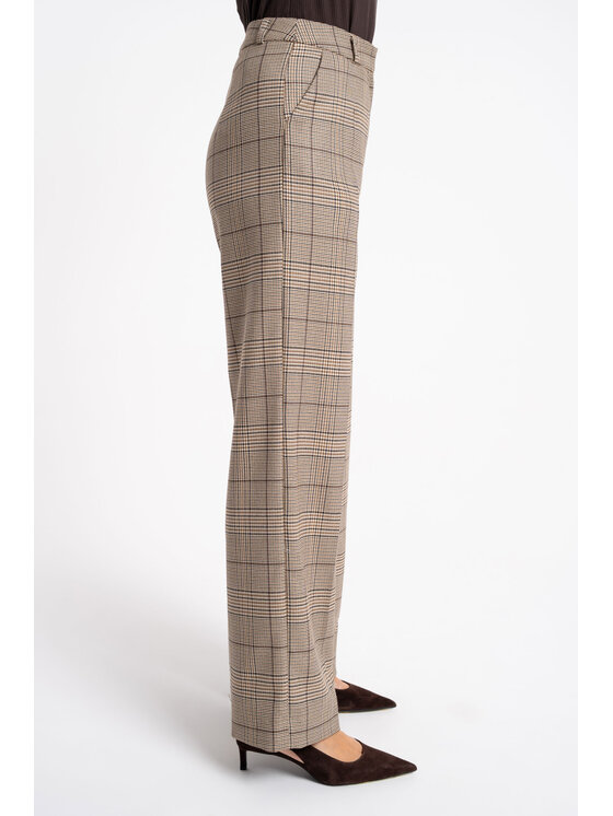 CLICK CLICK Spodnie materiałowe 30-363 Beżowy Wide Fit