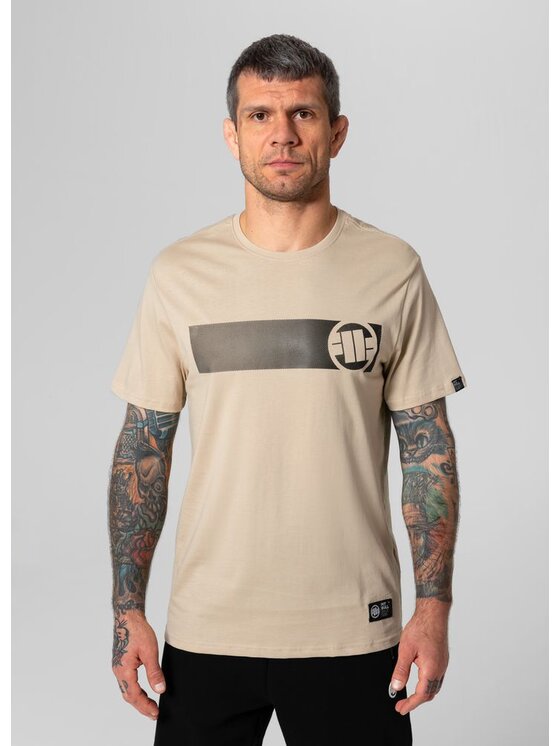 PITBULL PITBULL T-Shirt Koszulka Beżowy Regular Fit