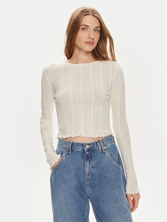 Noisy May Bluză Judy 27022037 Écru Slim Fit