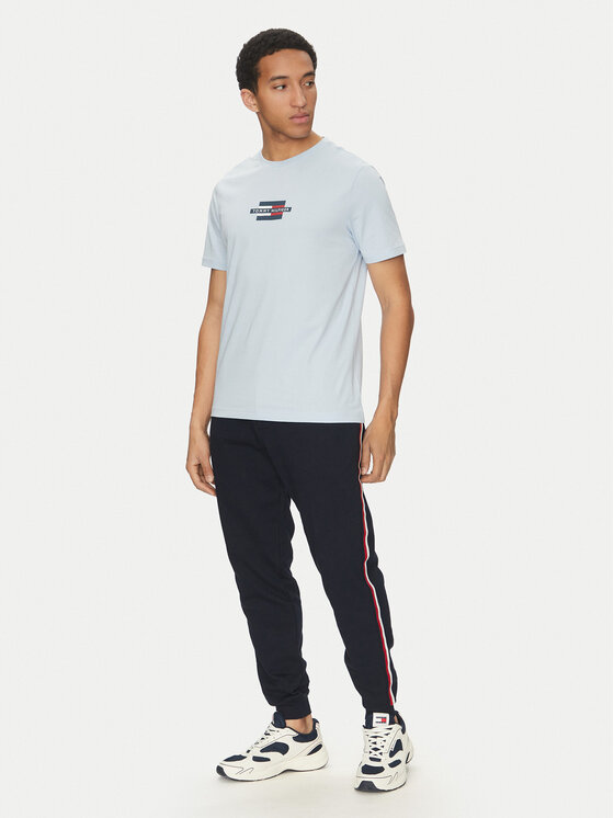 Tommy Hilfiger Tommy Hilfiger Melegítő alsó Global Stripe MW0MW38696 Sötétkék Regular Fit
