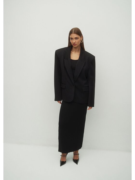 Le Collet Le Collet Sukienka dzianinowa KINN Czarny Extra Slim Fit