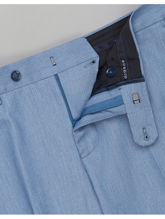 Borgio Borgio Spodnie garniturowe lido Niebieski Slim Fit