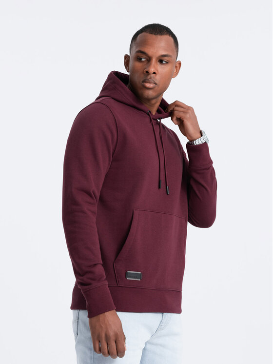 Ombre Ombre Mikina OM-SSBN-0161 Bordó Regular Fit