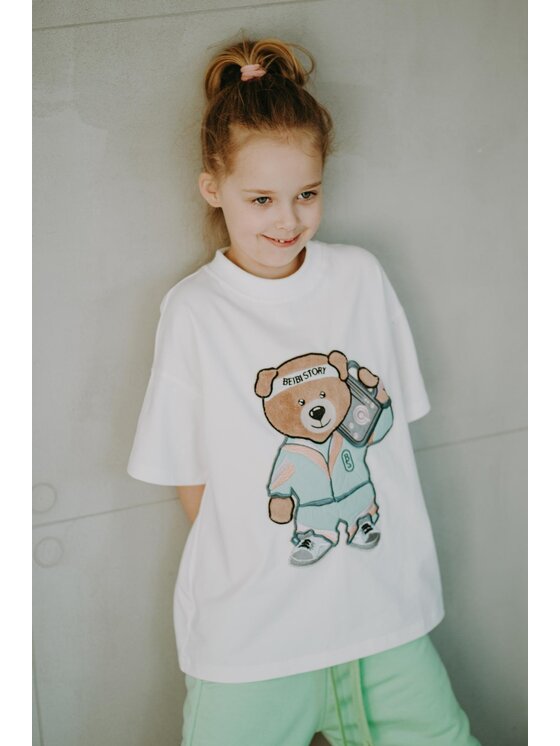 Bejbi Story Bejbi Story T-Shirt T-shirt oversize Funky Teddy Écru Oversize
