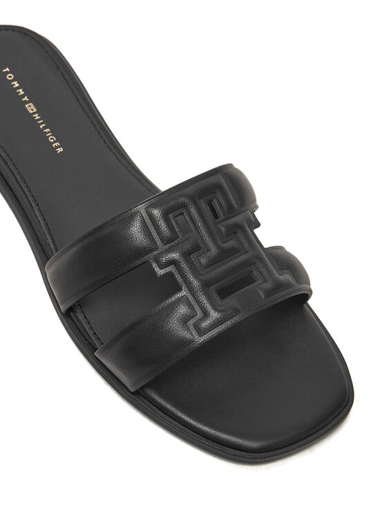 Tommy Hilfiger Tommy Hilfiger Papucs Th Logo Strap Mule FW0FW08671 Fekete